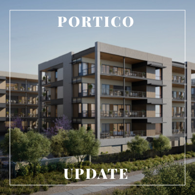 Photo of Portico luxury condos.