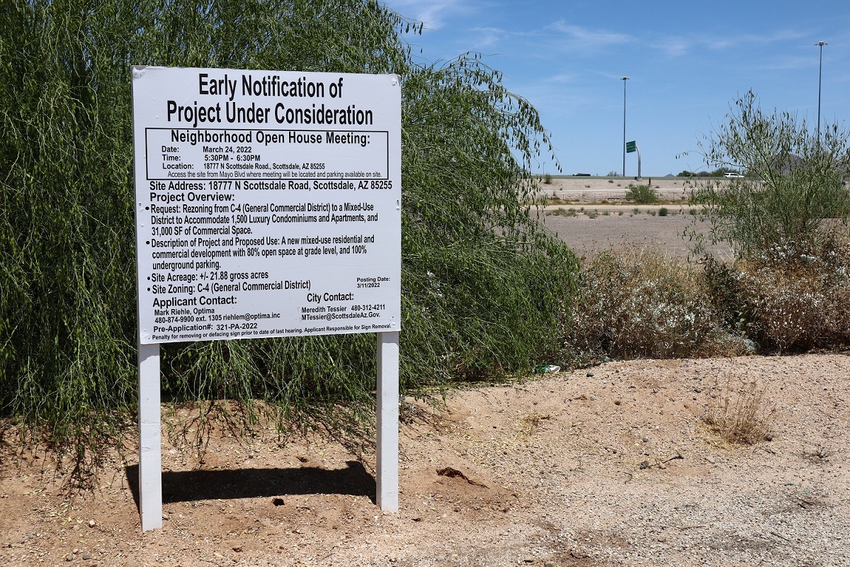 Photo of the Optima McDowell Mountain Village project in North Scottsdale.