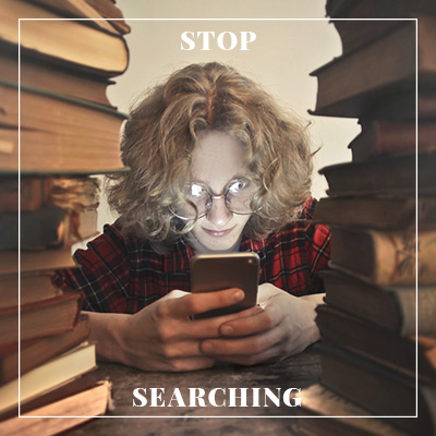 Person searching the internet.