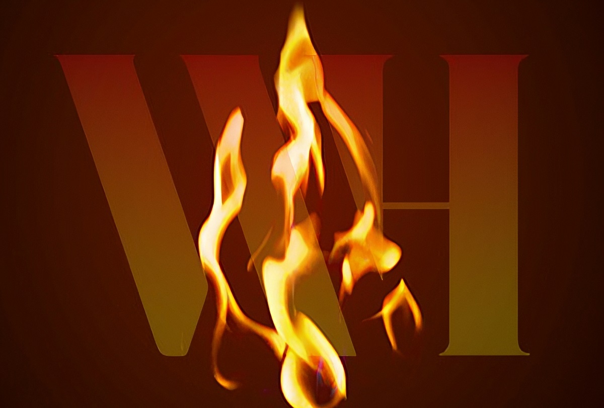 Williams Luxury Homes logo on fire.