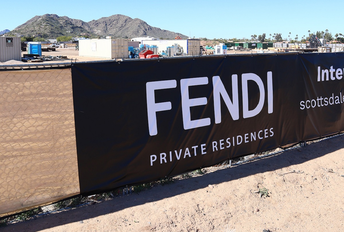 A sign for the FENDII project being built in Scottsdale.