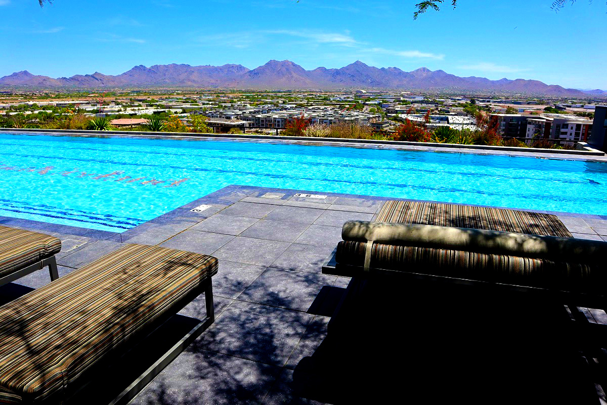 Rooftop deck of Optima Kierland in Scottsdale.