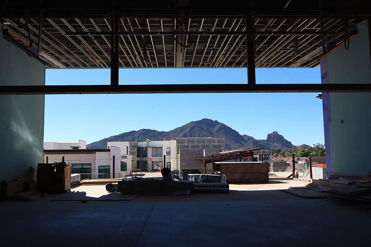 Camelback Mountain seen from inside the Ritz-Carlton, Paradise Valley.