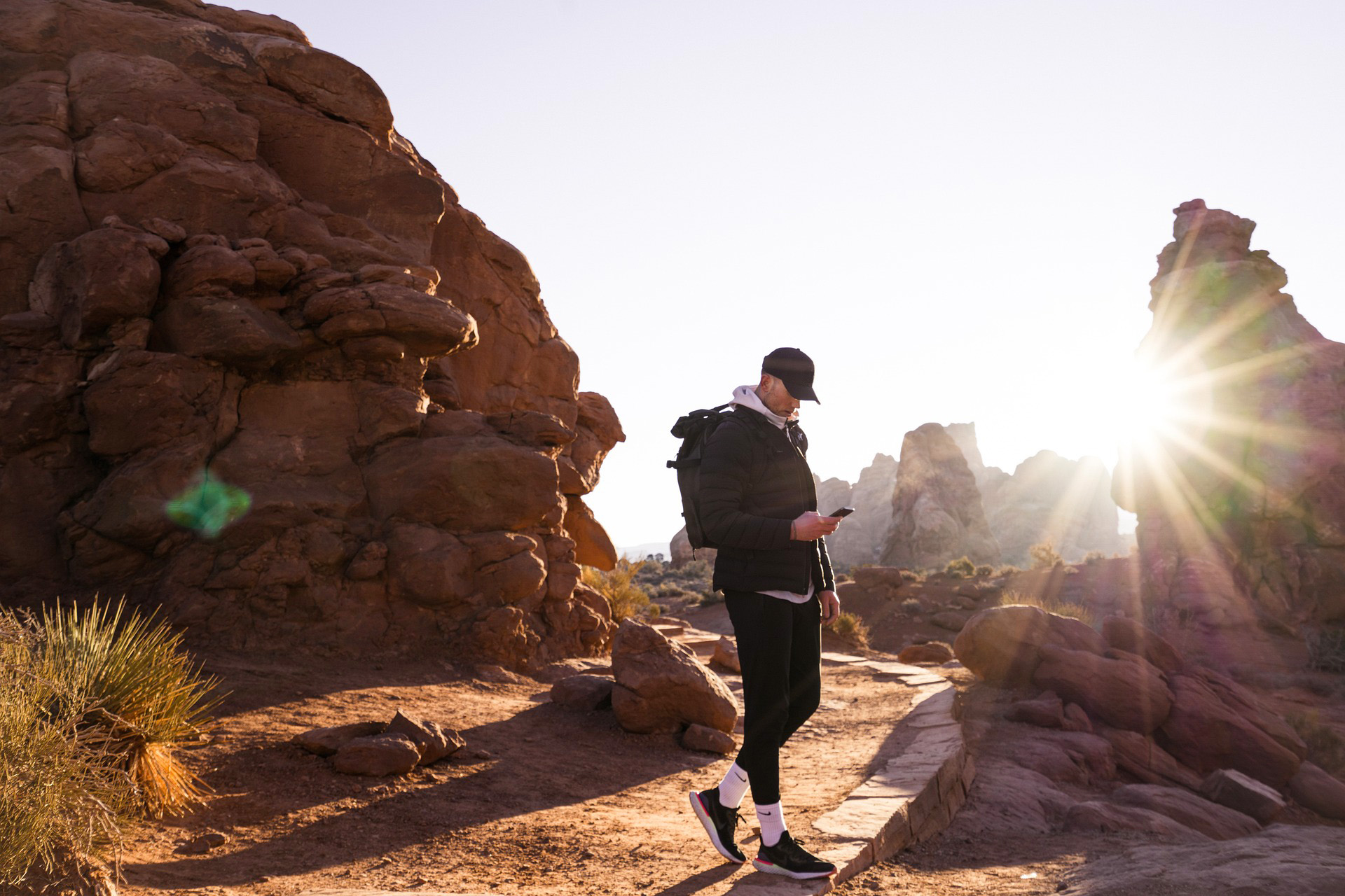 Photo of a man hiking in Scottsdale, Arizona.