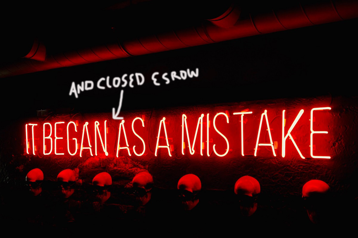 A neon sign talking about making mistakes.