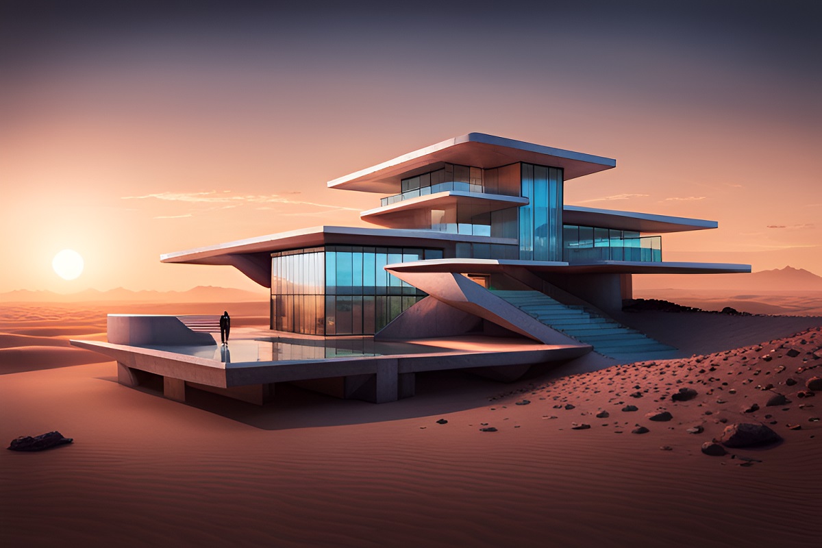 A futuristic luxury home.