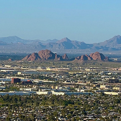 A photo of the valley of Greater Phoenix.