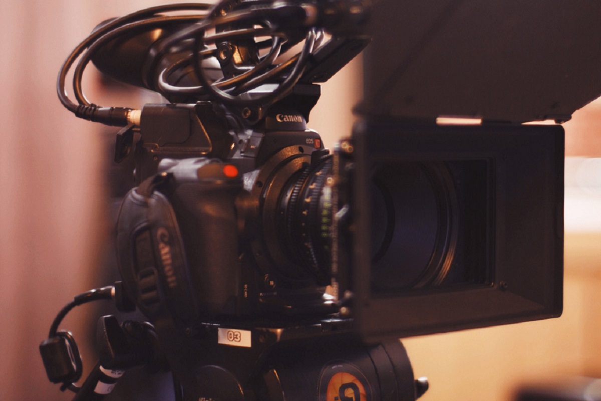 Photo of a movie camera.
