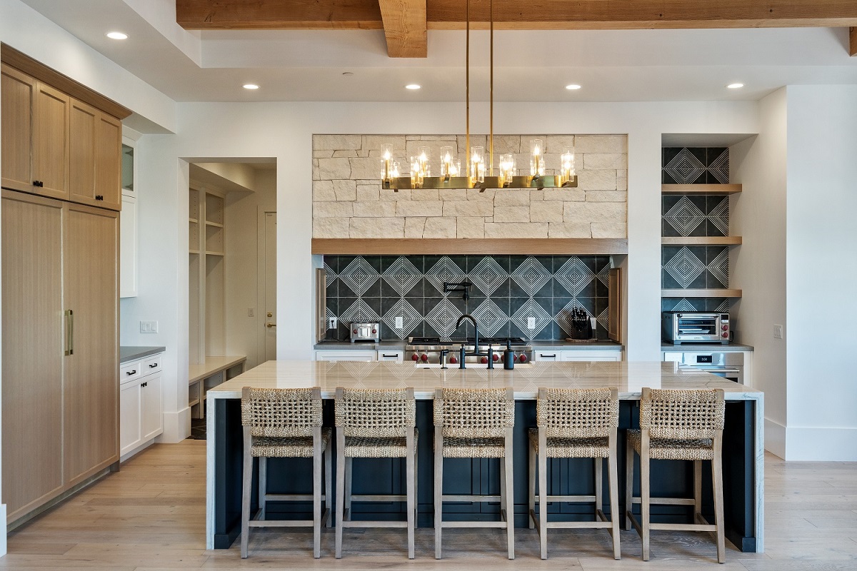 The kitchen of a luxury home.
