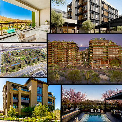 Photo of various luxury condo projects in Scottsdale.