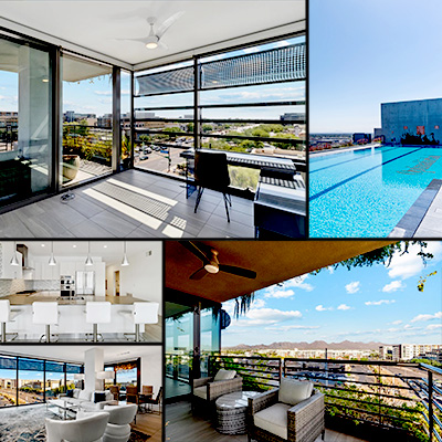 Photos of an Optima Kierland condo lease.