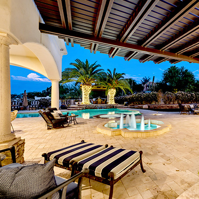 The backyard of a luxury home in Paradise Valley, Arizona.