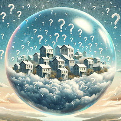 Houses in a bubble.