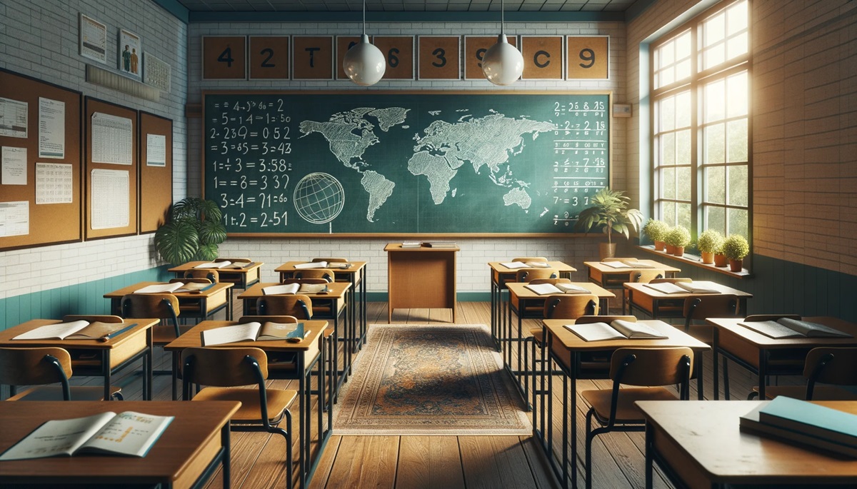A classroom.