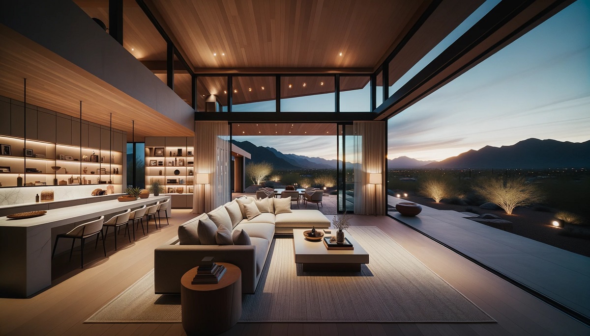 Rendering of a luxury home in the desert.