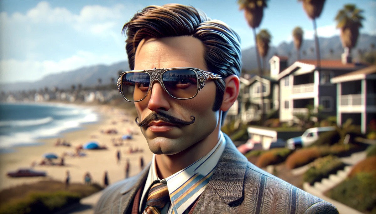 Rendering of a man in California.