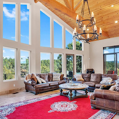 Views from inside a luxury home in Chaparral Pines.