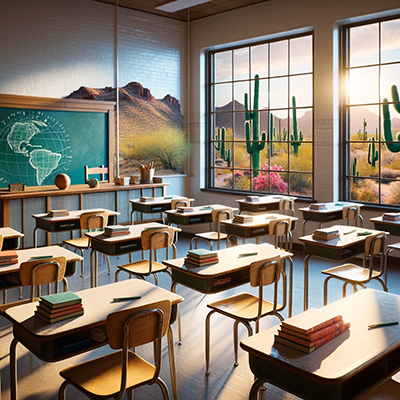 Rendering of a classroom.