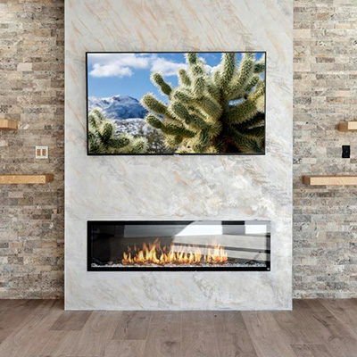 Fireplace of a luxury home in Scottsdale's master-planned community of Grayhawk.